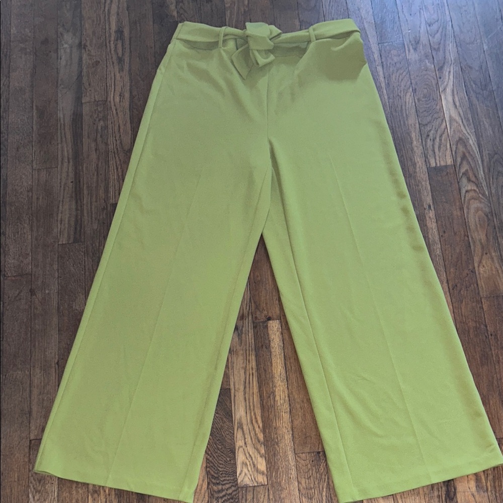 Wide Leg Lime Green Pants
